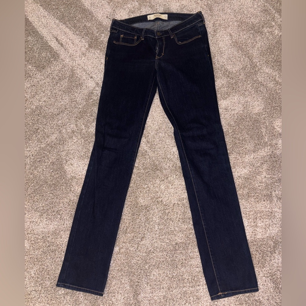 Abercrombie & Fitch Dark Blue Women's Straight Leg Jeans